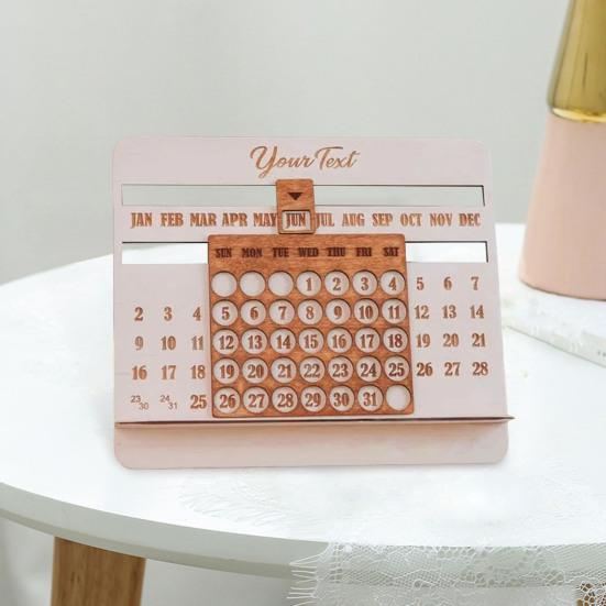 2025 Perpetual Calendar Деревянный Настольный Календарь 12 Месяцев Настольный Слайдер Календарь Для Домашнего Офиса Школы Декор