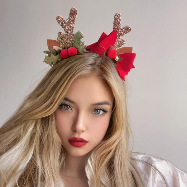 Christmas Headband Mix Collection, 08) LED Santa Hat..., 1 Set