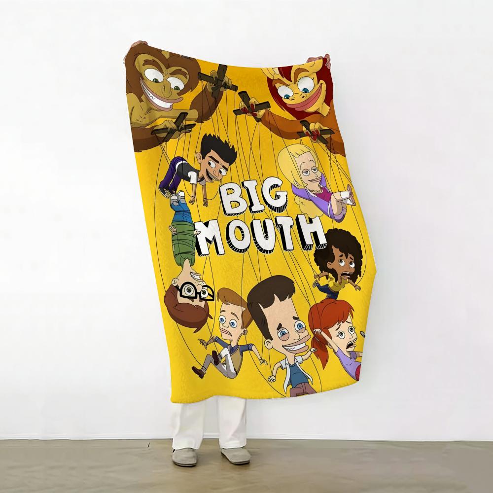 Movie B Big M Mouth Throw Soft Warm Flannel Fleece Throw Blanket for Sofa Bed Travel Home