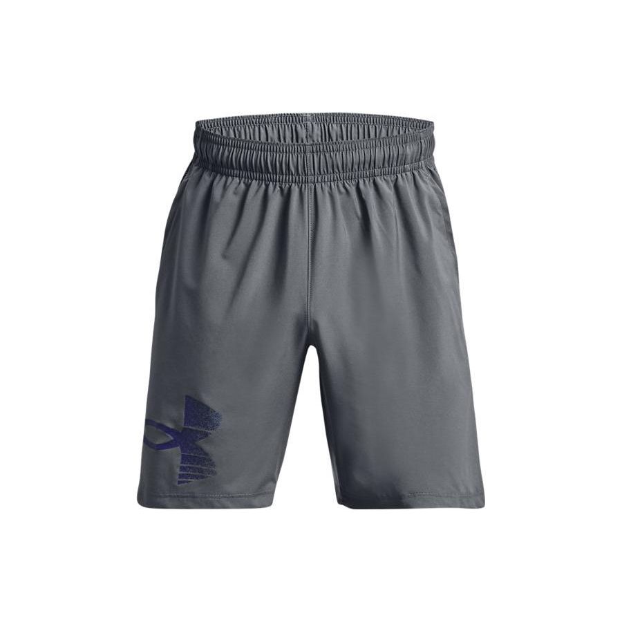 Under Armour Logo Printed Elastic Waist Training Sports Shorts Men Bottoms Gray 1377139-012
