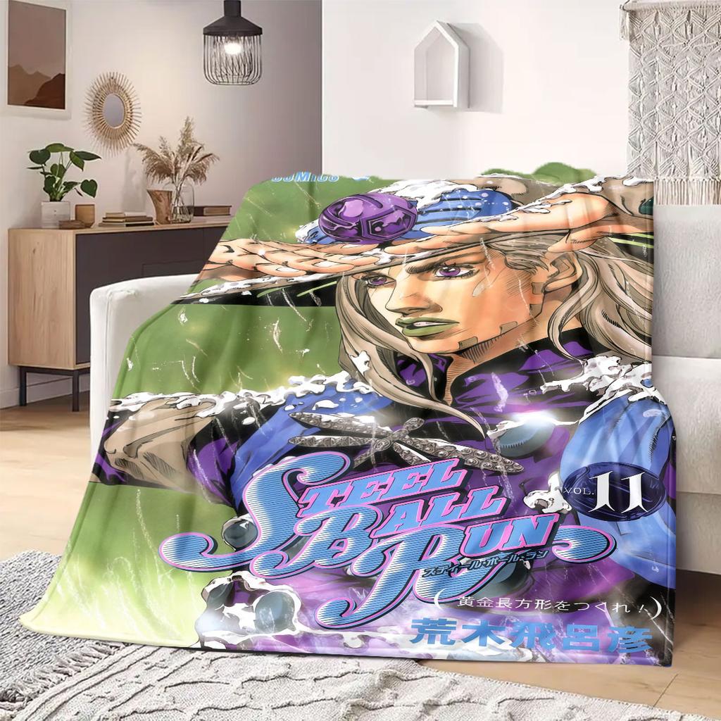 JOJO anime Flannel Blanket Warm,Comfortable,Suitable for Bedrooms,Sofas,Beds,Chairs,Picnics,Travel