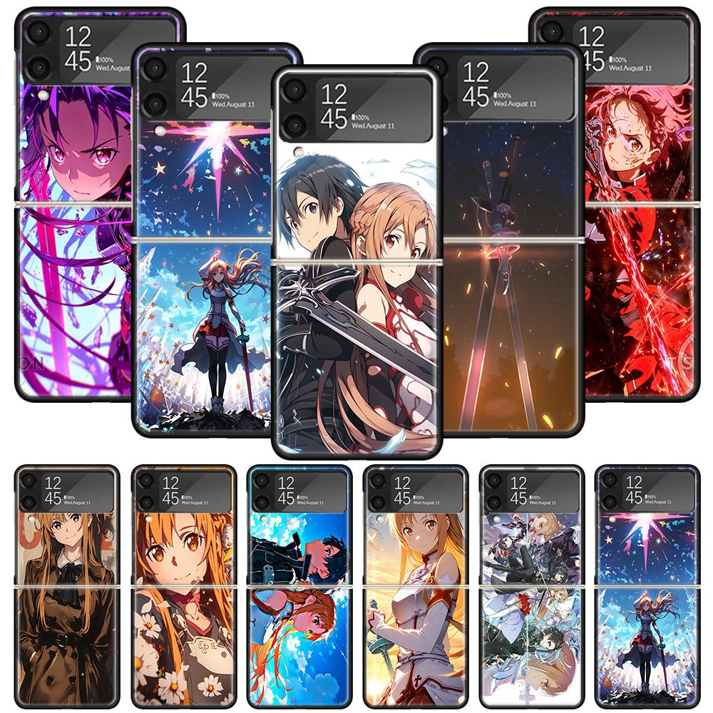 Чехол для телефона Anime Sword Art Online SAO для Samsung Galaxy Z Flip 7 6 5 4 3 5G Ударопрочный чехол Z Flip7 Flip6 ZFlip5 Flip3 Flip4 L