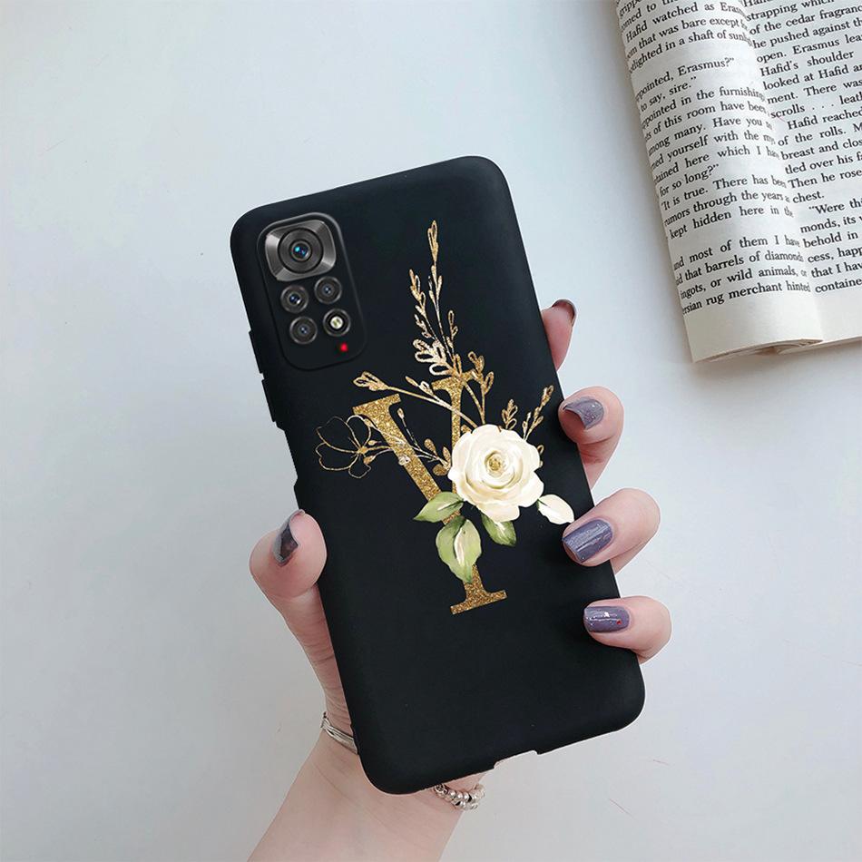 Чехол для Xiaomi Redmi Note 11 Pro Роскошный Чехол с Именем Буквой Алфавита для Телефона для Xiaomi Redmi Note 11 11S Note11 Pro 5G Чехол