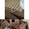 Elegant S925 Silver Adjustable Ring In Geometric Pattern For Trendy Women