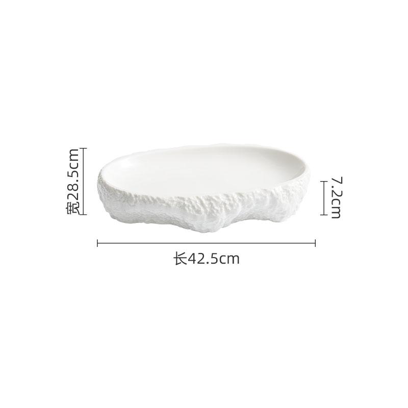 Керамическая обеденная тарелка с неровной текстурой камня, белоснежная десертная тарелка, рыбная тарелка, суши-тарелки, специальная ресторанная посуда