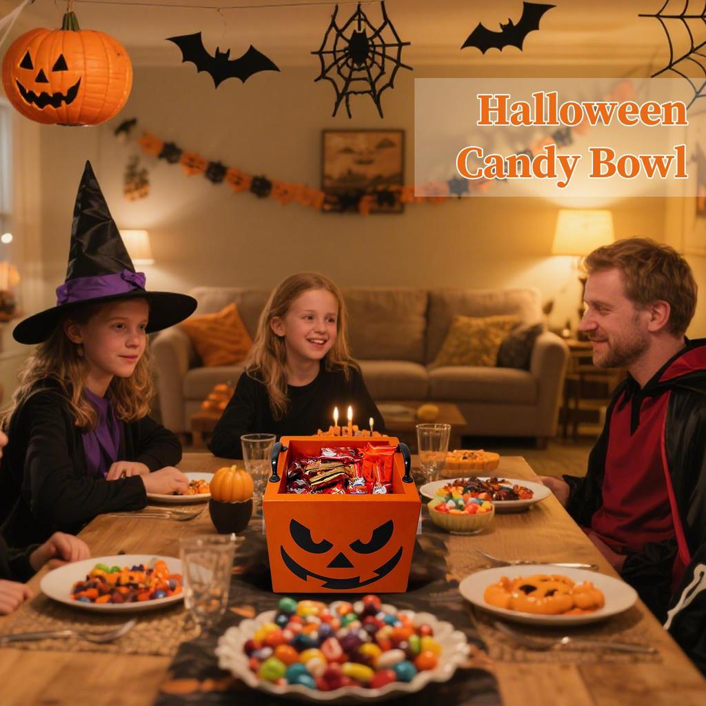 Halloween Boxes For Treats Wooden Square Candy Container Party Supplies For Kids Adults Holiday Family Gathering Classroom Home