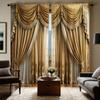 2 шт. HD цифровая печать на шторах имитация балдахина желтый благородный роскошный вышивка украшение для дома стиль украшение гостиная ро