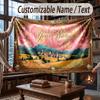 Floral Garden Theme Throw Blanket Custom Name Text Personalized Blanket Soft Cozy Blanket for Home Sofa Bed