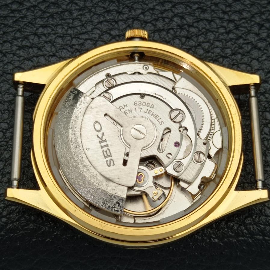 ВОССТАНОВЛЕННЫЕ ВИНТАЖНЫЕ SEIKO 5 AUTO 6309A ЯПОНИЯ МУЖСКИЕ ЗОЛОТЫЕ ЧАСЫ С ЦИФЕРБЛАТОМ a425917-2