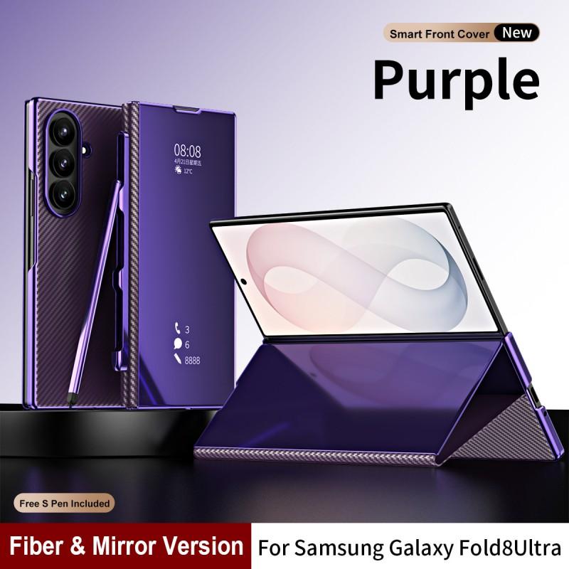 Fold 8 Ultra Case With Smart Mirror Screen Cover Flip Leather Shell Shockproof Magnetic PC Back Galaxy Z