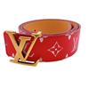 M8457 LV Initial Реверсивный 95/38 40 мм Ремень Saintur из кожи Monogram Красная кожа мужской Б/у
