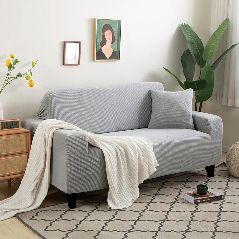 Cover For A Sofa Bed, Single-Seater Sofa, Light Grey Jacquard