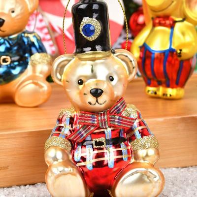 Расписанные стеклянные рождественские украшения Красочный подвес на рождественскую елку Оформление сцены