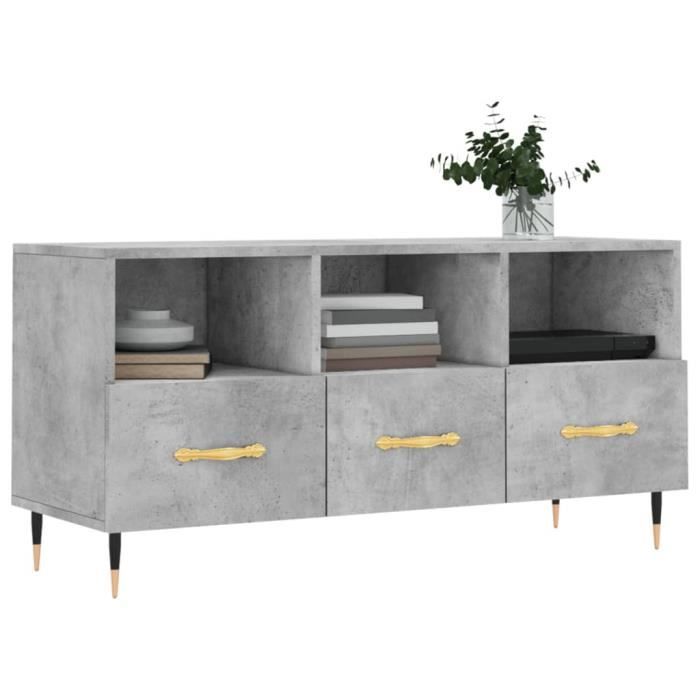 VidaXL TV Cabinet Concrete Grey 102x36x50 Cm Engineered Wood 829016