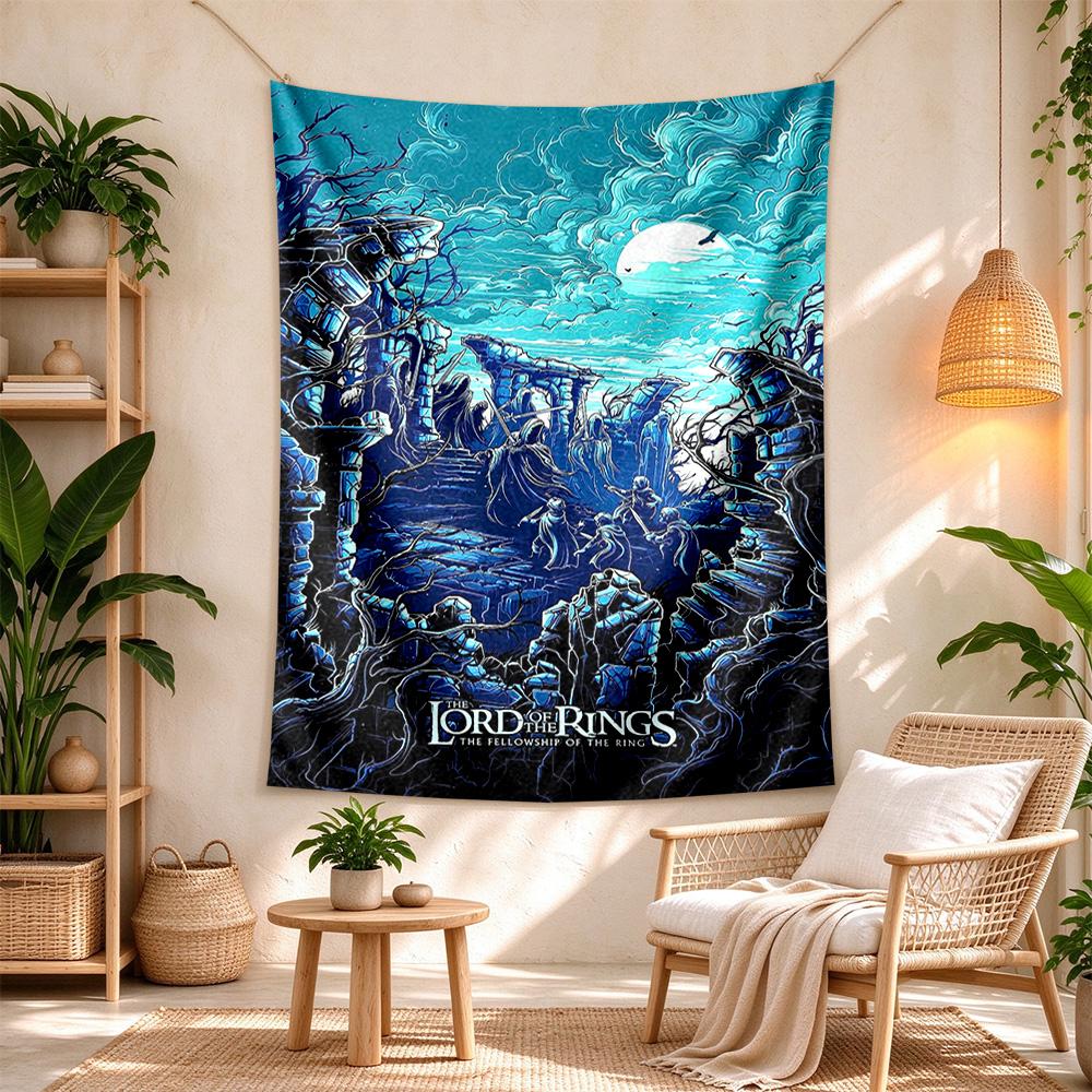Lord Rings Aesthetic Tapestry Rustic Farmhouse Ideal for Balcony Bedroom Reading Corner Year-Round Vintage Wall Art Perfect Gift for Dorm Roommate