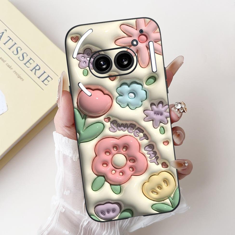 6.7" For Nothing Phone 2A Case A142 Silicone Luxury Flower Cute Cartoon Funny Shockproof Phone Case For Nothing Phone (2A) Cover