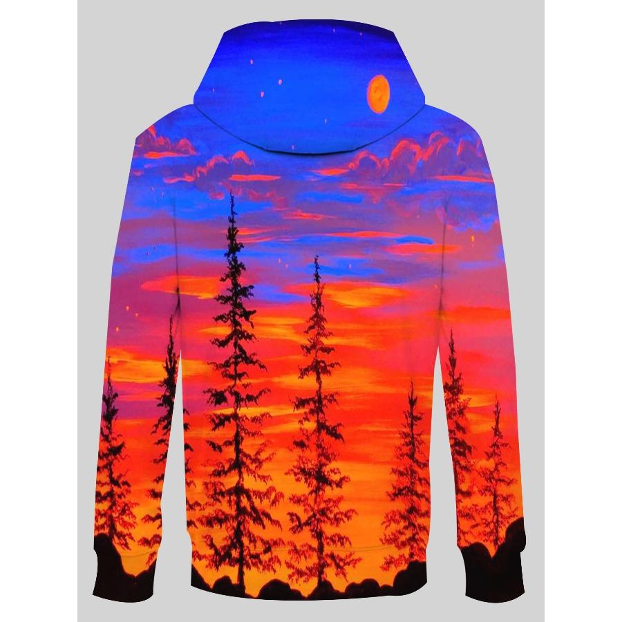 3D Printed Men's Hoodie Deer Pattern Trendy Sportswear Pullovers Long Sleeves Autumn Winter Sweatshirt