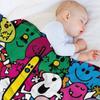 Mr Men Pattern Throw Blanket Cute Plaid warm winter Flannel Shaggy Blankets