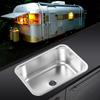 RV Sink Square 345x245x136mm 304 Stainless Steel Flush Mounted Hand Wash Basin Sink with 40mm Drain 