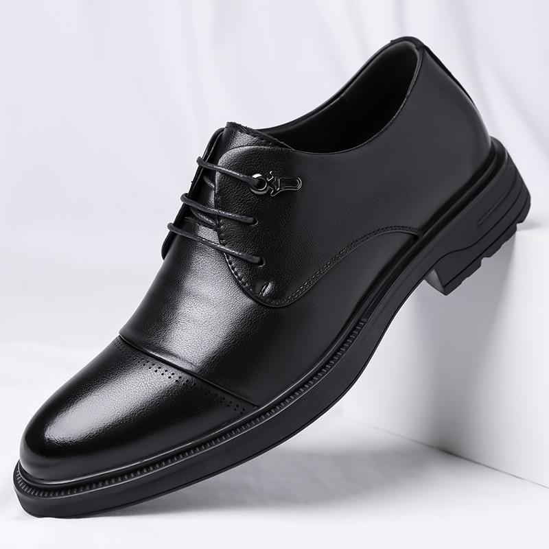 Обувь Зимние Оксфорды Британский Business Casual Трехголовые Кожаные Туфли Туфли для Формальных Мероприятий Свадьбы Жениха Обувь Дерби