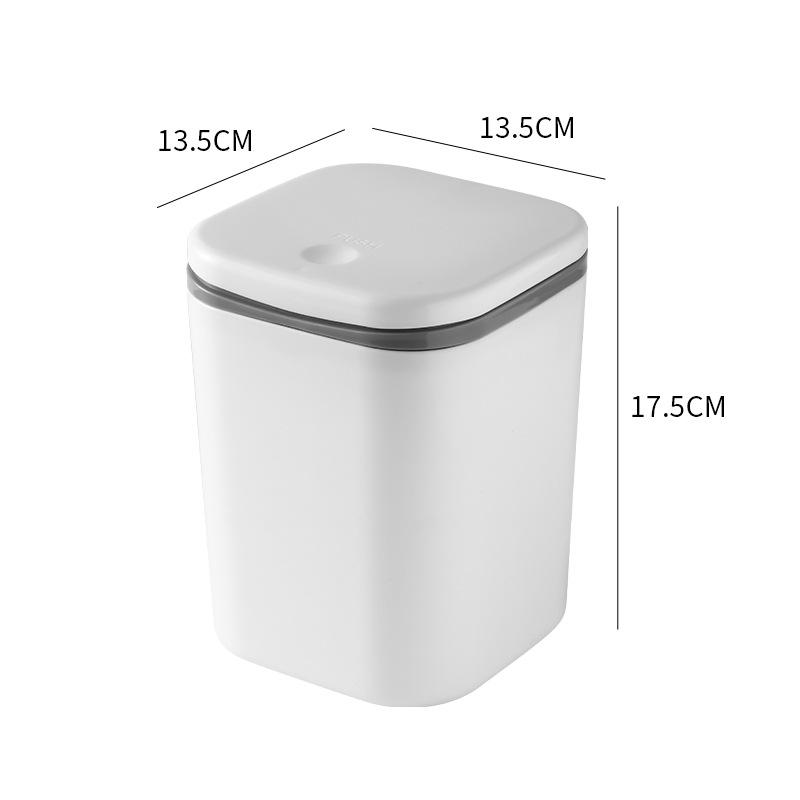 Миниатюрный настольный мусорный бак класса High-End с крышкой-нажимом для использования дома, в офисе или общежитии