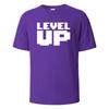 Мужская футболка с принтом Level Up Базовая уличная одежда 100% хлопок Топы для мужчин и женщин Летние дышащие с коротким рукавом С круглым вырезом Базовые футболки
