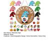1 Set Interchangeable Wooden Welcome Sign with Seasonal Hat Accessories Gnome Highland Cow Hanging Front Door Sign Home Office Holiday Decoration