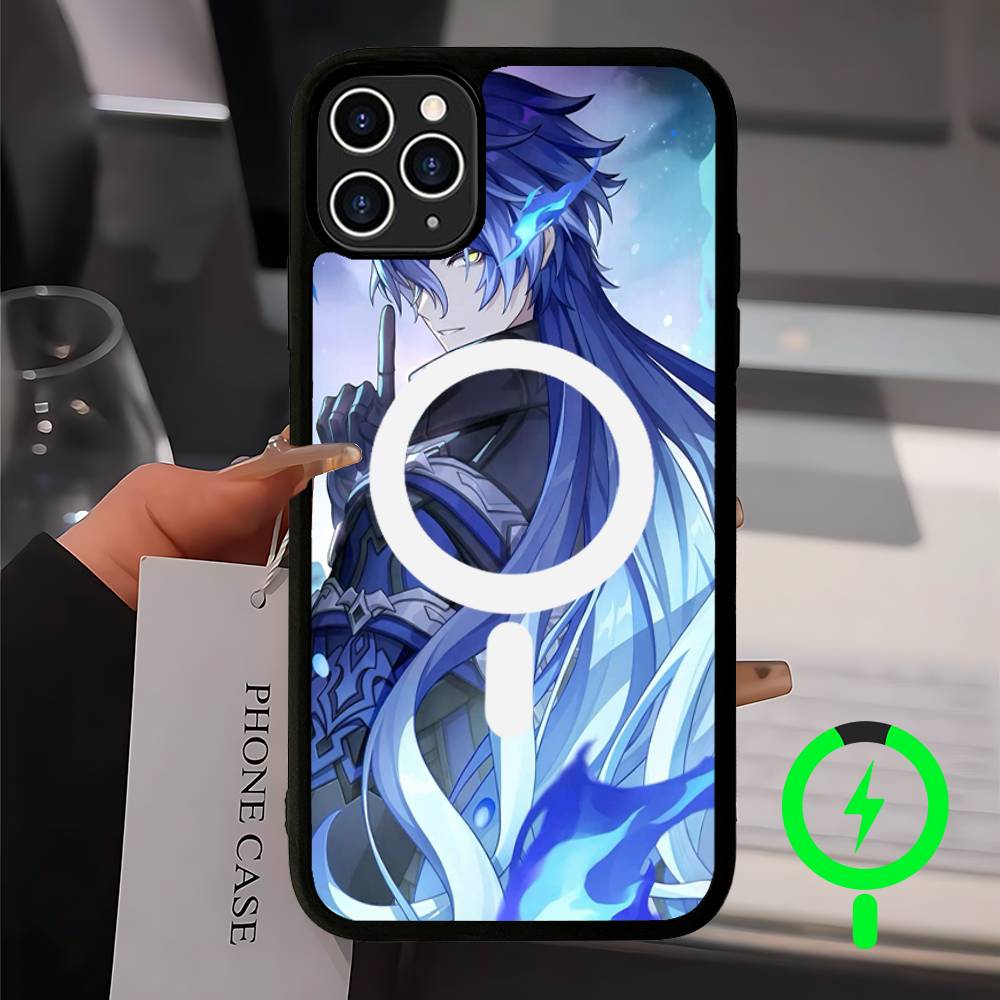 Чехол для телефона Genshin Impact Flins с магнитной беспроводной зарядкой для iPhone 17 16 15 14 13 12 11 Pro Max Plus Mag