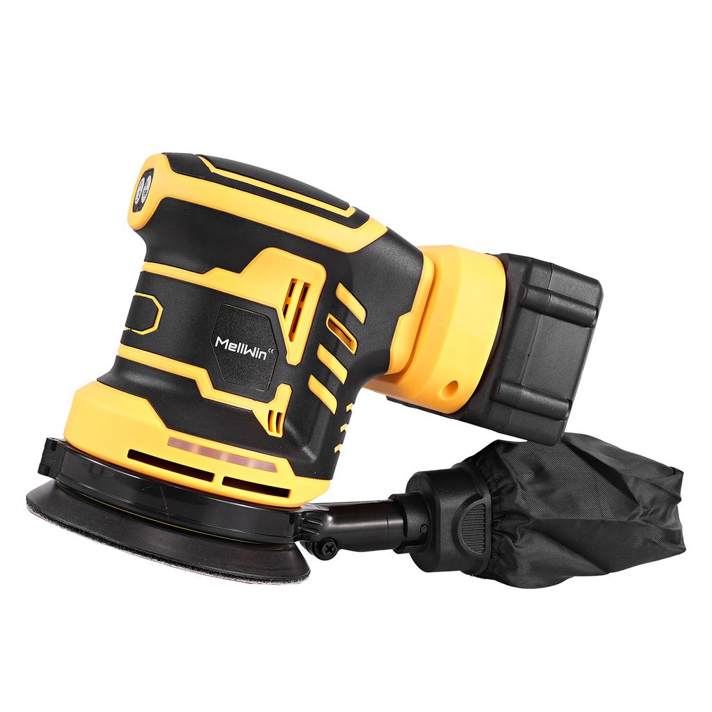 MELLWIN Аккумуляторная электрическая орбитальная шлифмашина с регулируемой скоростью, машина для шлифовки и полировки дерева для аккумулятора Makita 18 В (штырь)
