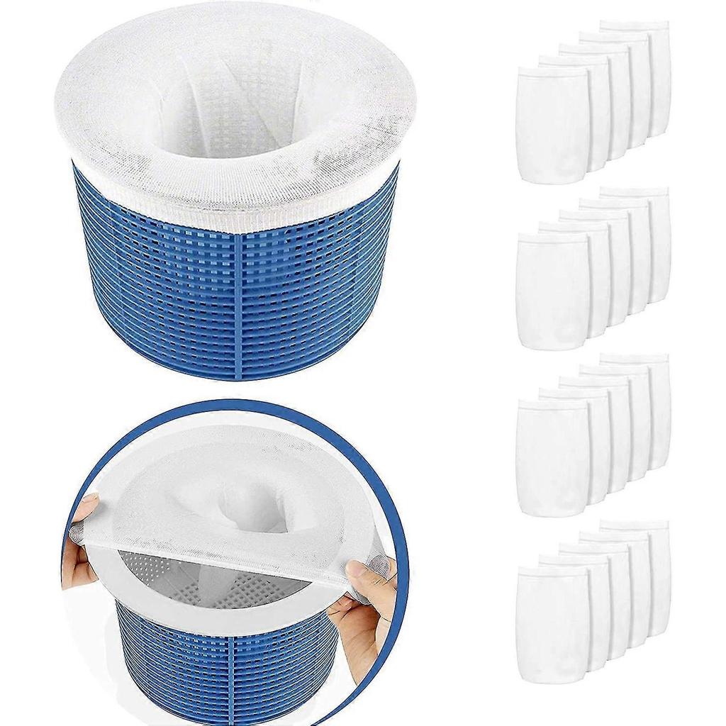 20 Pack Pool Skimmer Socks, Reusable And Super Elastic Skimmer Socks