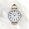 Fieldwork Analog Watch with Leather Color Women's Strap, Easy-to-Read Stitching, 24-Hour Display, Men's Style, White, ST298-1