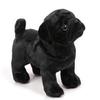 BONI Black Pug Plush Pug Stuffed Dog Plush Toy 12.5" Toy, Animal,