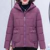 Middle Age Women's Short Parkas Winter Long Sleeve Outerwears Hooded Elegant Loose Thick Warm Lady Jackets Winter Coats