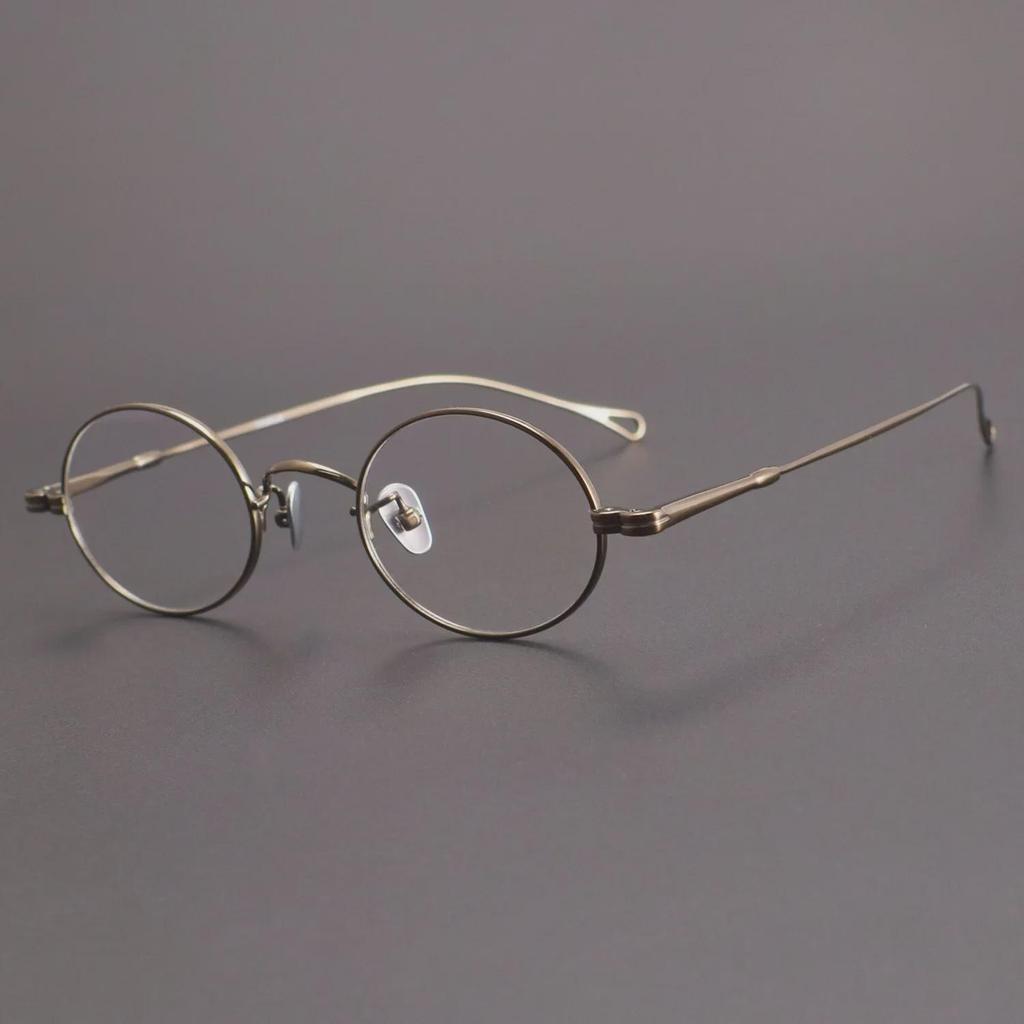Круглая оправа для очков из чистого титана в стиле ретро M5-MOD01: Черный, маленький, подходит для людей с близорукостью