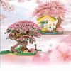 "Cherry Blossom Tree House, Compatible with Lego Building Blocks, Flower Micro Particles, Educational Toy for Girls"
