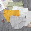 Женские милые трусы со средней посадкой ярких цветов, удобные дышащие трусы с однотонным бантом для девочек, повседневные трусики