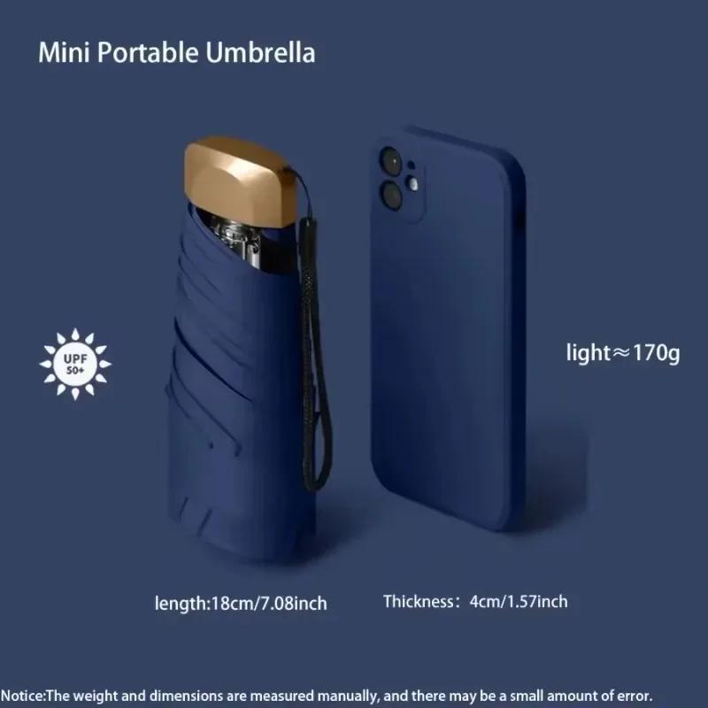 Mini Pocket Small Capsule Folding Vinyl Pocket Parasol Sun Shade Umbrella with 55% Off and UV Ultraviolet Protection
