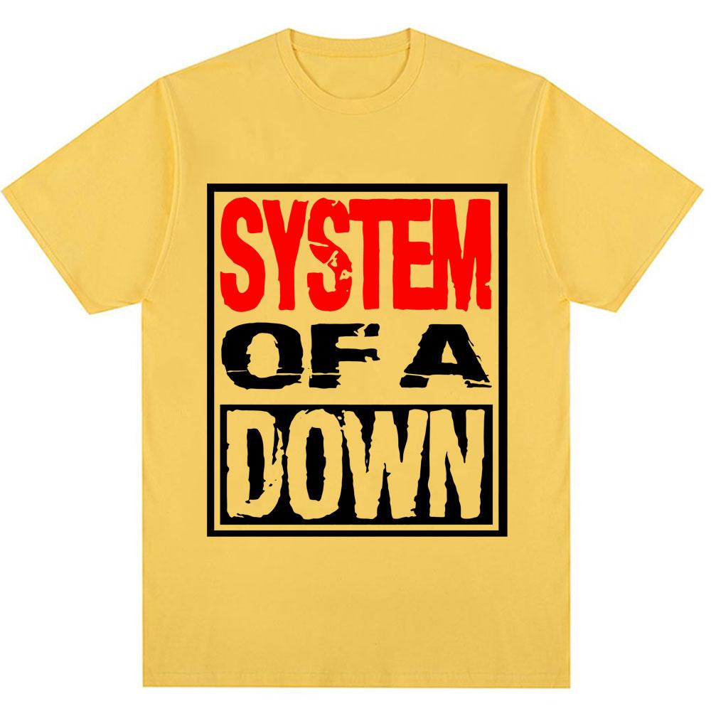 Rock Band System Of A Down Graphic T Shirts Unisex Unisex Vintage Alternative Metal Music Male Tshirts Fashion Cotton Loose T Shirt