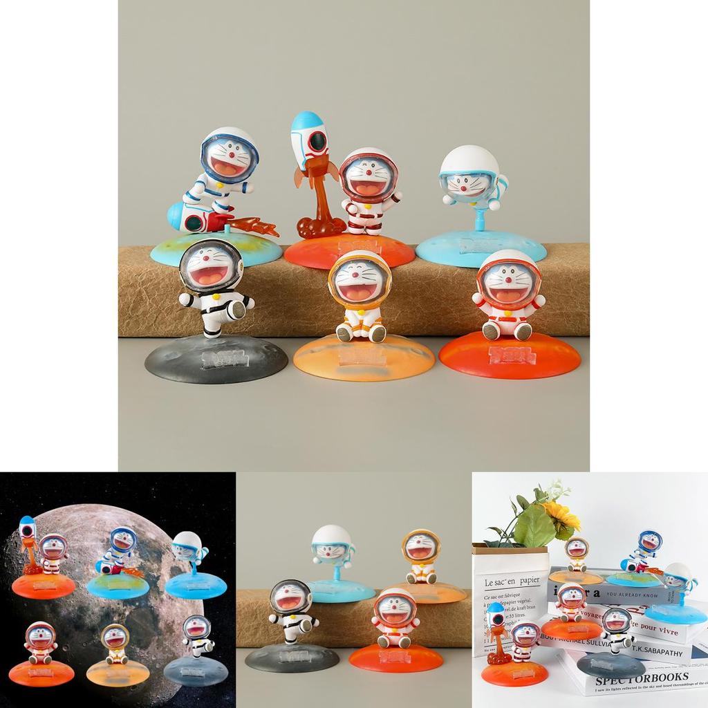 Adorable Pvc Doraemon Figurines Set Of Six Playful Cartoon Collectible Toys