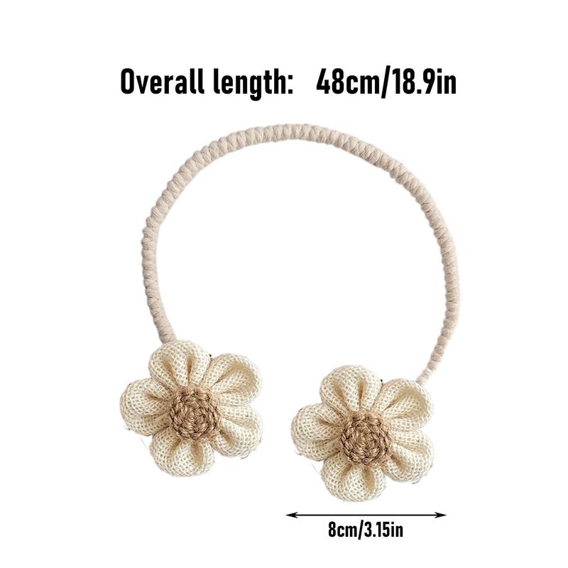 2 шт. Подхваты для штор в виде цветов, декоративные завязки, веревка для подвязывания, украшение для детской комнаты, без сверления, закручивающаяся завязка для штор, декоративный подхват