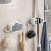 Wall Mounted Brush Broom Hanger Plastic Broomstick Hanger Practical Mop Organizer Holder  Bathroom