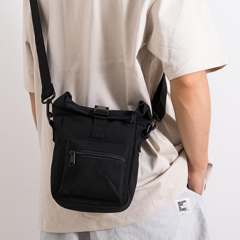 Мужская холщовая маленькая сумка-портфель, простая ветровая сумка для мобильного телефона, повседневная трендовая корейская версия небольшой квадратной сумки с женской сумкой через плечо