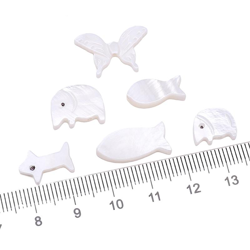 Натуральная ракушка подкова, шарм в виде рыбы-слона, бабочки для изготовления ожерелья, браслета, серег и другой бижутерии своими руками