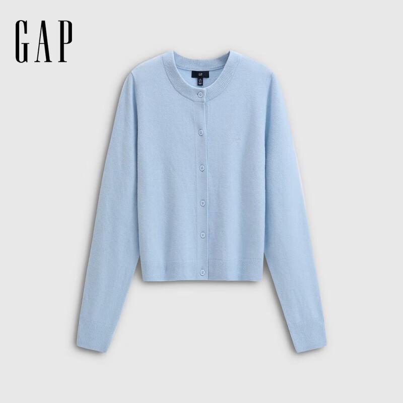 Gap Женский вязаный кардиган с вышитым логотипом, приталенный, с круглым вырезом, мягкий, для сезона Осень 2025
