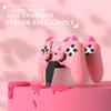 PlayVital Silicone Cover for PS5 Edge Cute Devil Protective Case for Includes Touchpad Sticker Stick Pink Controller, Design, Edge, & Cover,