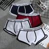 European Size Simple and Sexy Solid Color Letter Comfortable and Breathable Pure Cotton Underwear Men's Boxers + Pants Spot Wholesale