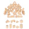 100Pcs/Lot Premium Wooden Building Blocks Set Toys Children Wooden Rainbow Wood Castle Blocks Kit Environmental Stacking Cubes