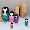 5 шт./компл. цветной рисунок для девочек, русская кукла, японская девушка, деревянные штабелируемые куклы, Рождество