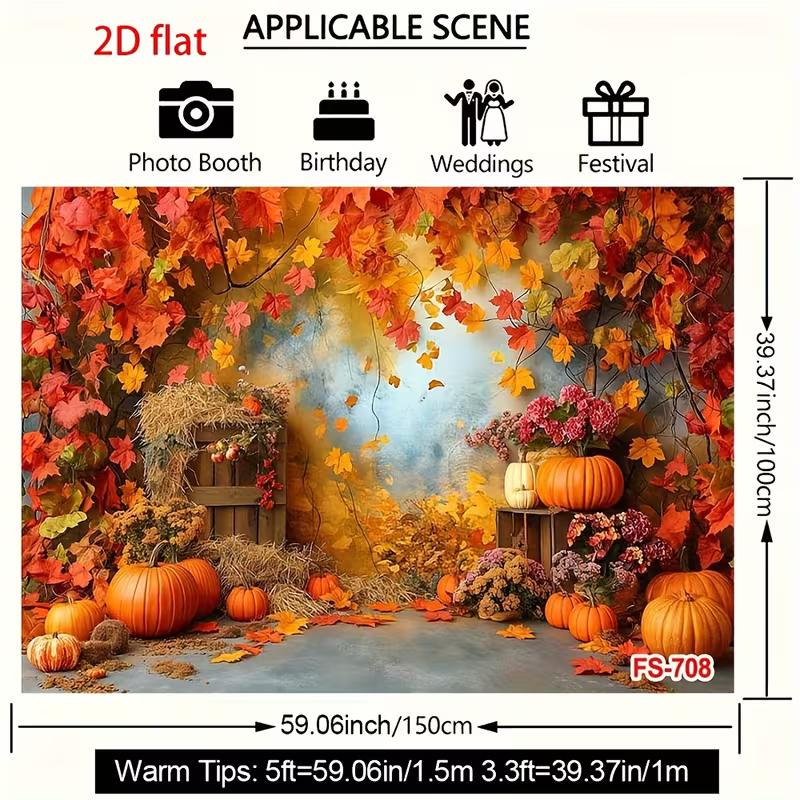 2D Rustic Fall Pumpkin Harvest Photography Background