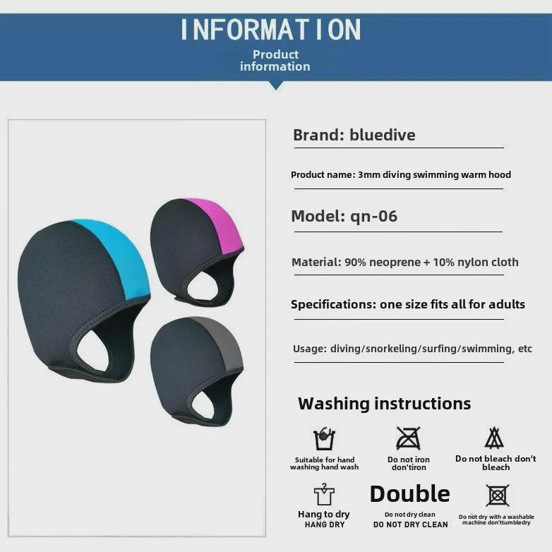 Унисекс 3 мм кепки для дайвинга: Теплый, морозостойкий, солнцезащитный, быстросохнущий головной убор для серфинга, сноркелинга и зимнего плавания.